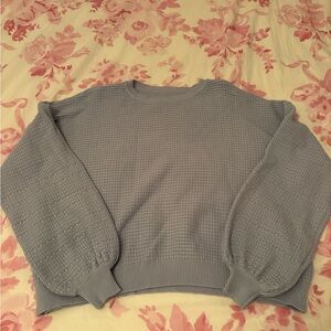 Blue Balloon Sleeve Sweater